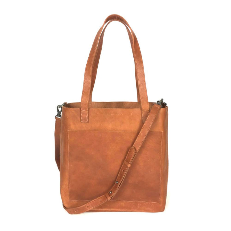 Made Free Eco Friendly, Ethically made, Leather Tote bag in Camel color