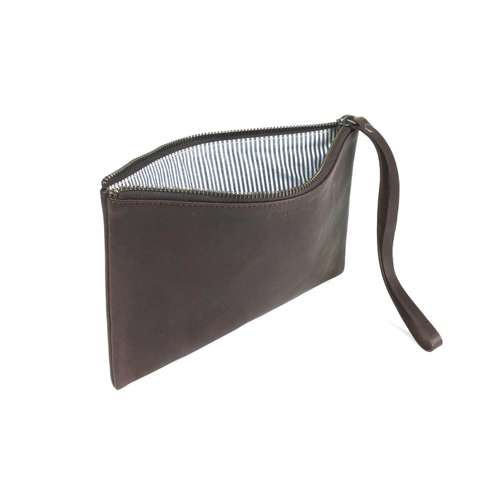 Leather Brown Clutch Purse  Accessory