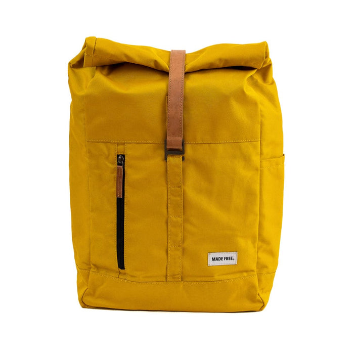 Roll Pack Backpack in Mustard Yellow, 100% Recycled Poly Backpack