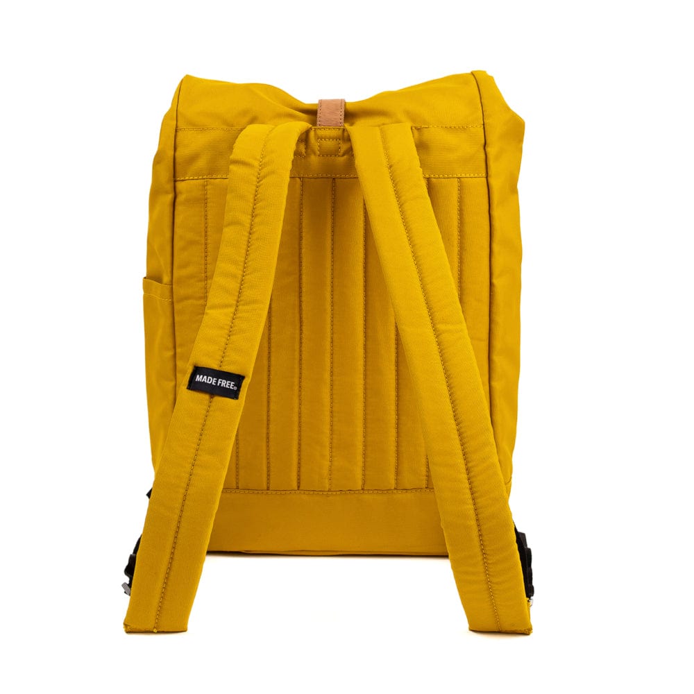 Roll Pack Backpack in Mustard Yellow, 100% Recycled Poly Backpack