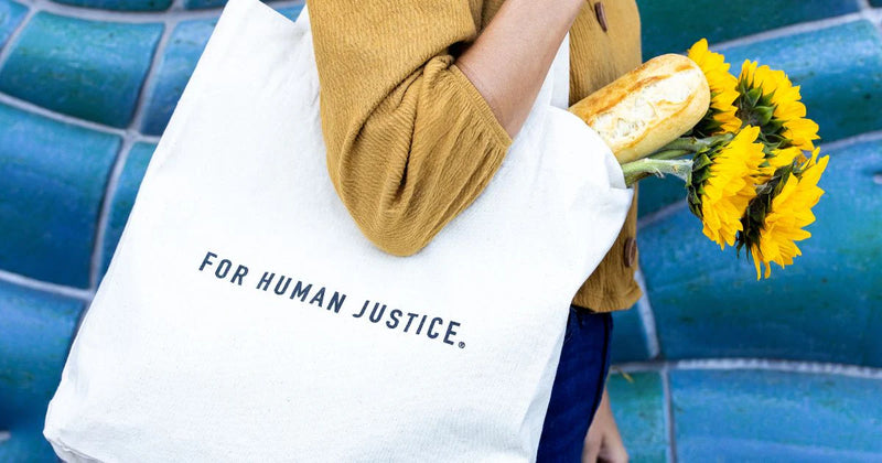 for human justice canvas tote bag