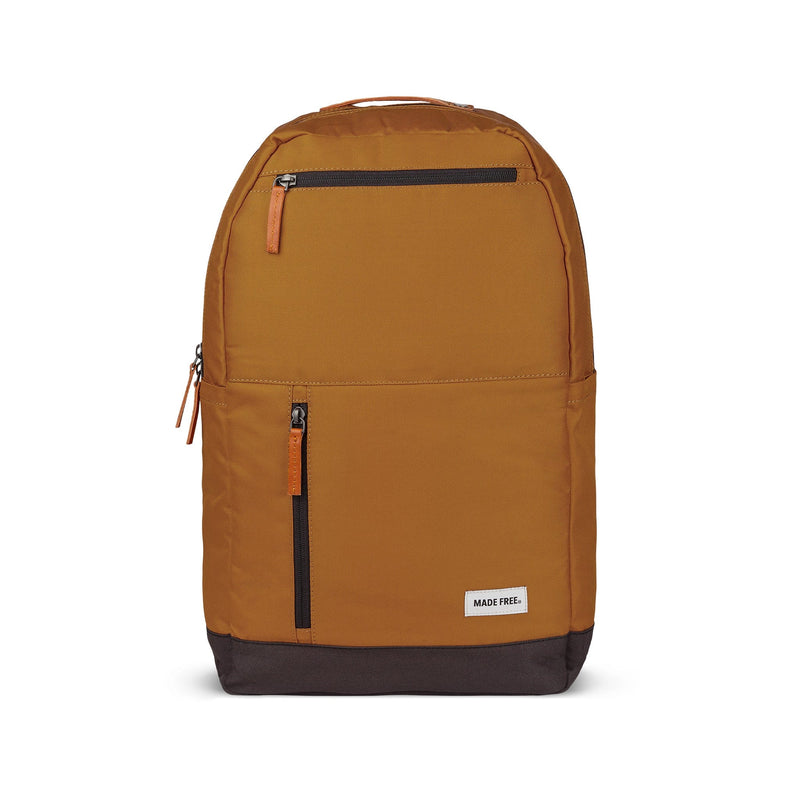 burnt orange laptop backpack Roll Pack in Orange, 100% Recycled Poly MADE FREE theft pocket is accessible via a side zipper. Kind Bag Medium Backpack Orange