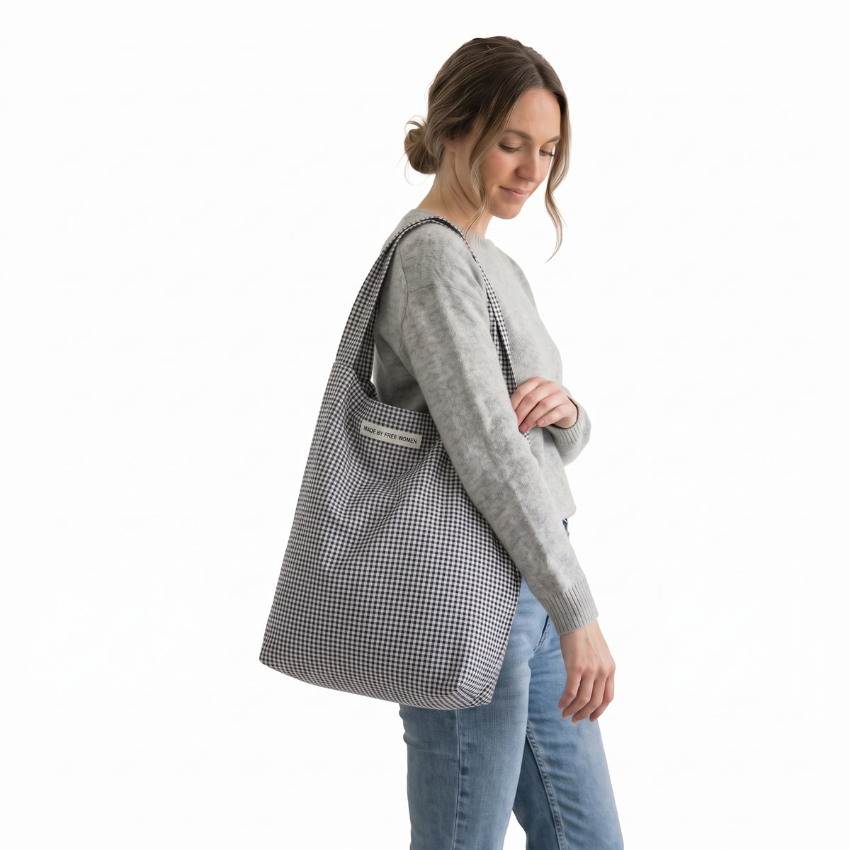 Boyfriend Shirt Bag Houndstooth