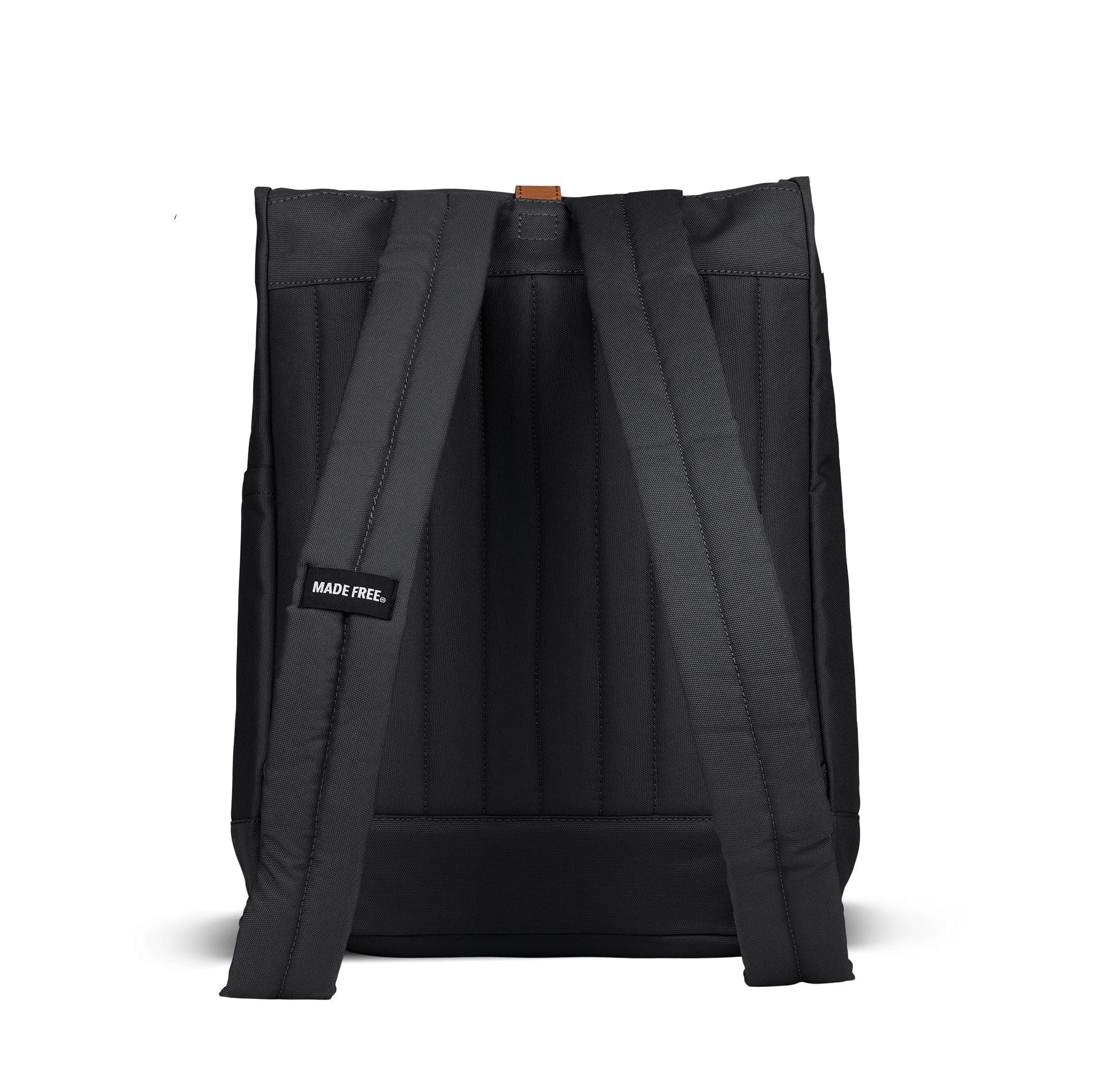 backpack leather black under 100 Roll Pack Backpack in Charcoal Black, 100% Recycled Poly – MADE FREE®