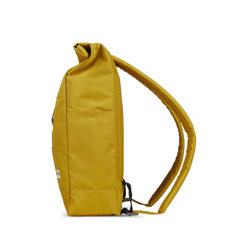 Roll Pack Backpack in Mustard Yellow, 100% Recycled Poly Backpack