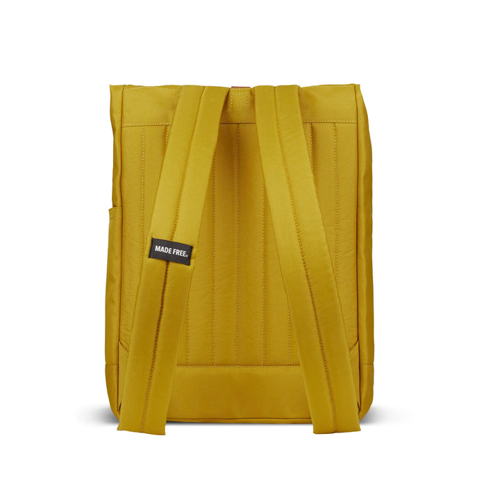 Roll Pack Backpack in Mustard Yellow, 100% Recycled Poly Backpack