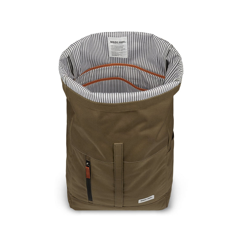 Roll Pack Backpack in Taupe, 100% Recycled Poly Backpack