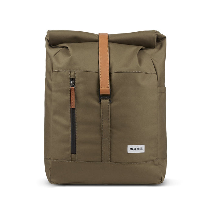 Roll Pack Backpack in Taupe, 100% Recycled Poly Backpack