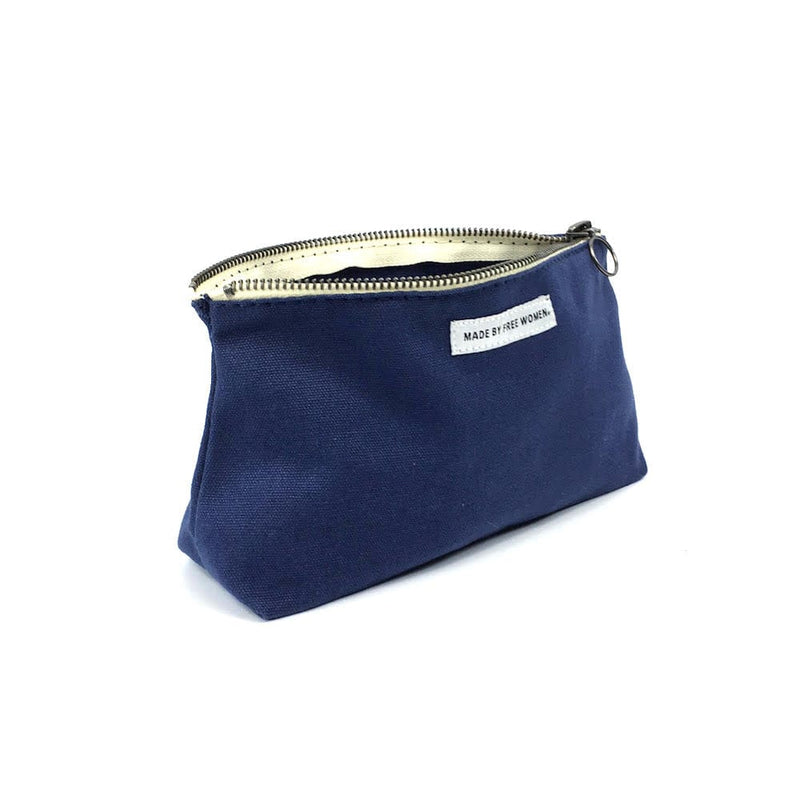 BEAUTY POUCH INDIGO. Cotton bag. Makeup Bag. cosmetic bag. corporate gifts. organic canvas