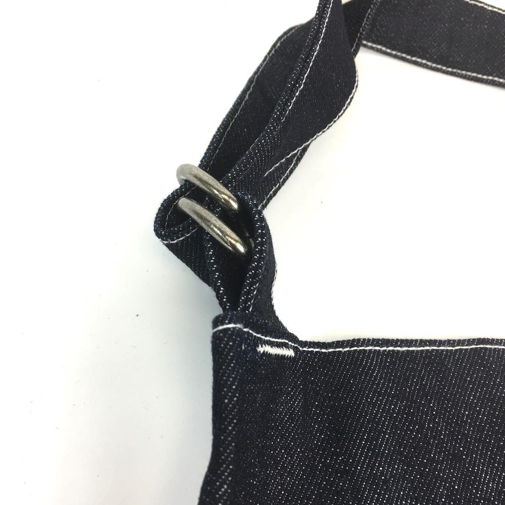 APRON NAVY DENIM with pockets. Ethical. Empowerment. MADE BY FREE WOMAN