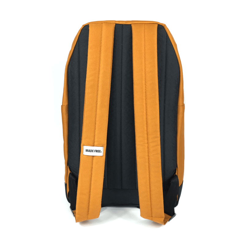 vintage canvas backpack. waterproof canvas backpack. canvas laptop backpack. large canvas backpack. 100recycled backpack. socially responsible backpacks. backpacks made from recycled materials. sustainable travel bag. book bags for college. backpacks for school. burnt orange
